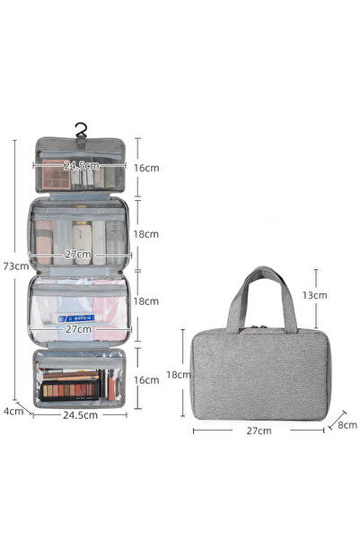 Generic Portable Cosmetic Bag - Grey