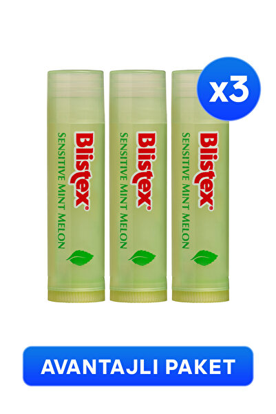 Blistex Sensitive Mint Melon - Doğal Nane Ve Kavun Özlü Besleyici Ve Nemlendirici Dudak Bakım Kremi X3
