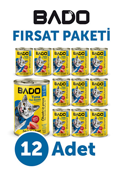 Bado Yetişkin Yaş Kedi Maması Ton Balıklı 400Gr 12'li