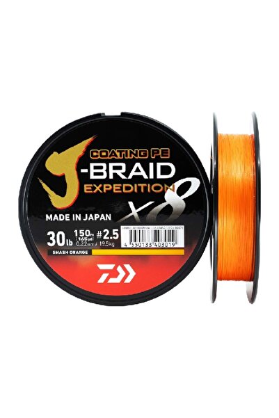 daiwa J-braid Expedition 8 Braid 150 Mt Smash Orange Ip Misina