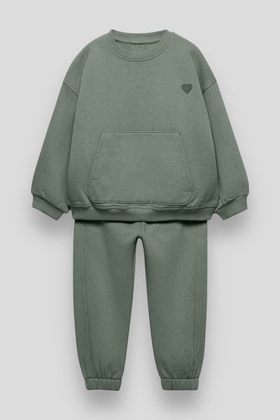 Magu Embroidered Cotton Sweatshirt Jogger Tracksuit Bottom-Top Set