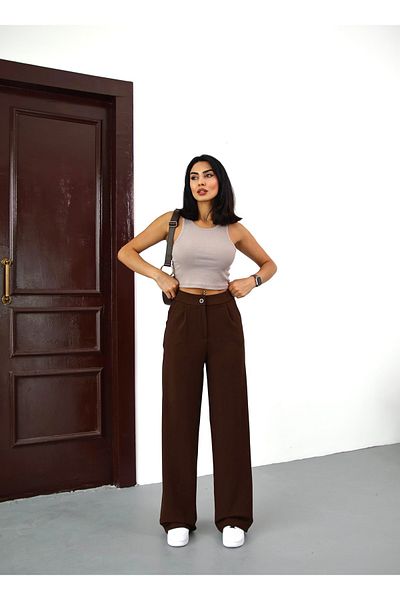 alanora Women's Lycra Loose Wide Leg Palazzo Trousers