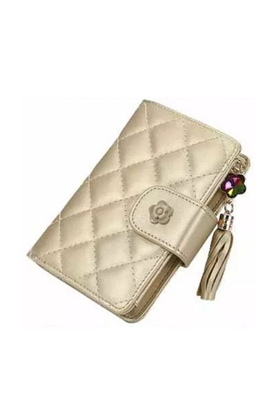 Generic Women's wallet with multiple compartments - gold
