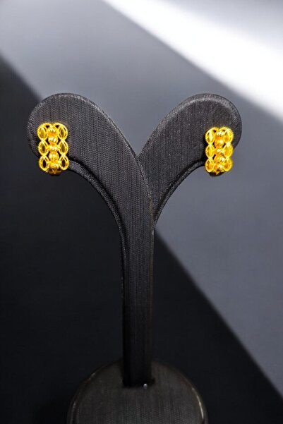 BEYZA DERELİ TAKI AKSESUAR 22 Ayar Fiziki Altın Kaplama Klipsli Dorikalı Arpa Küpe