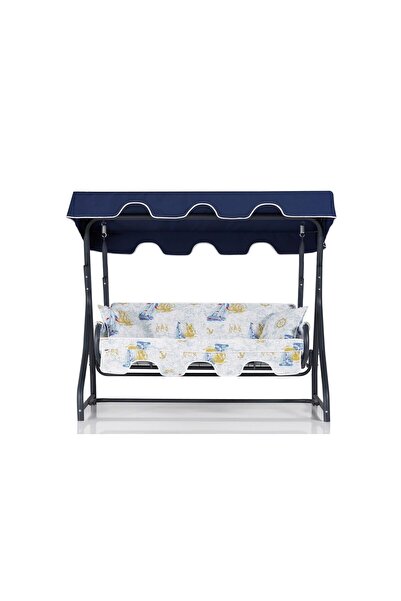 Erinöz Morus 2 Kişilik Bahçe Balkon Teras Salıncağı - Minder: Denizci Desen T...
