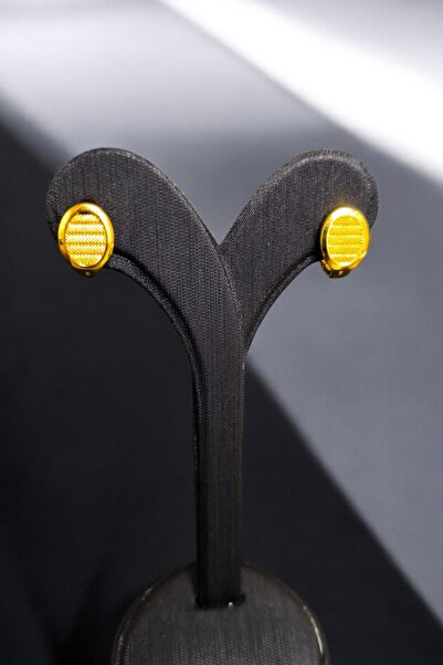 BEYZA DERELİ TAKI AKSESUAR 22 Ayar Fiziki Altın Kaplama Klipsli Yuvarlak Hasır Küpe