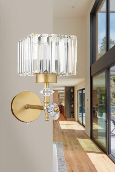 İstanbul Avize Cabo Single Antique K-10 Crystal Stone Sconce