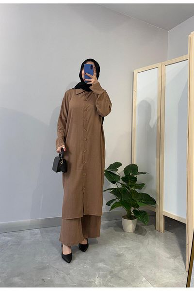 NİSUM MODA Bürümcük Long Cardigan Suit