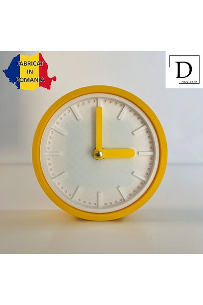 OEM Decorative clock "Spectrum", 11 cm, yellow, 3D printed from PLA (Bioplastic)