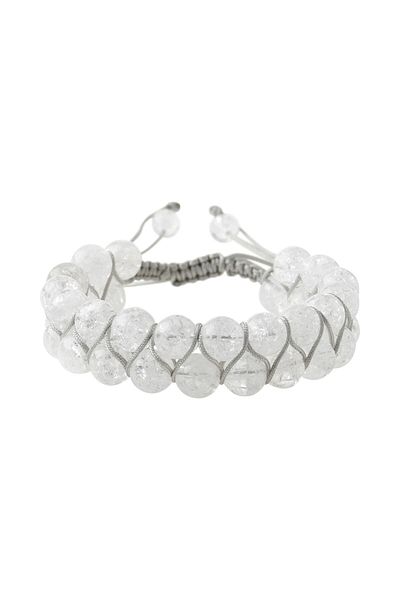 OSMANLI DOĞAL TAŞ Necef 8mm Double Row Macrame Natural Stone Bracelet
