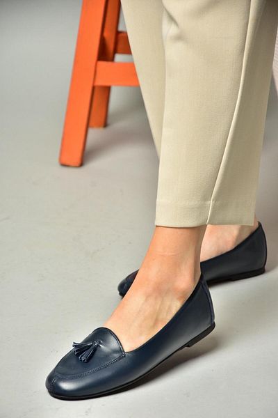 Fox Shoes R667001203 Balerini din piele naturală bleumarin