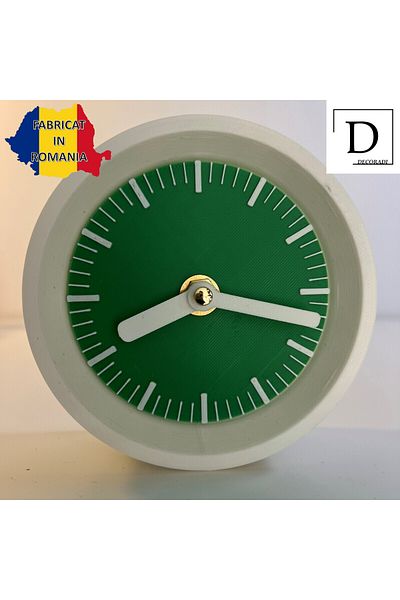 OEM Decorative clock "Kaleia", 11 cm, green, 3D printed from PLA (Bioplastic)