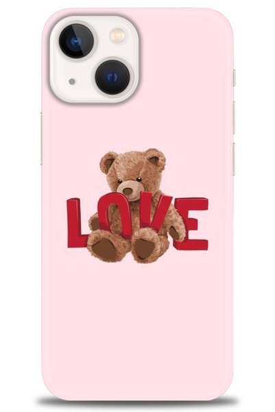MRCİLETİSİM حافظة آيفون 15 بلس مطبوعة بدقة HD - Love Bear - MRC