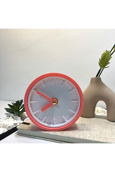 OEM Decorative clock "Spectrum", 11 cm, pink, 3D printed from PLA (Bioplastic)