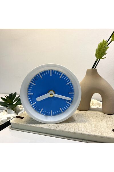 OEM Decorative clock "Kaleia", 11 cm, blue, 3D printed from PLA (Bioplastic)