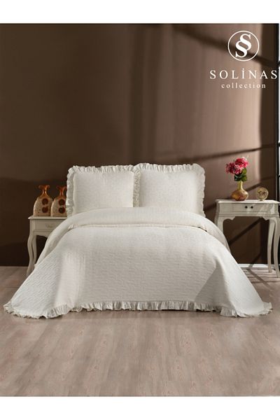 Solinas Collection Miranda Cotton Cream Double Bedspread