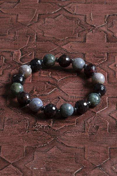 Saff Doğal Taş Certified Natural Agate, Hematite and Garnet Bracelet – Saff Natural Stone