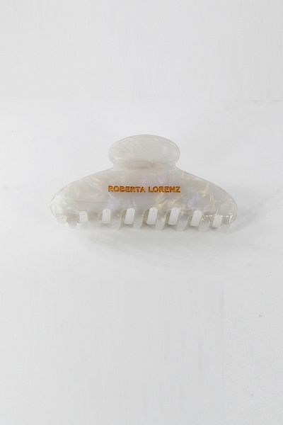Roberta Lorenz Written White Patterned High Quality Latch Buckle / 10 cm
