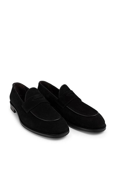 Deery Γνήσια Suede Black Loafer ανδρικά παπούτσια