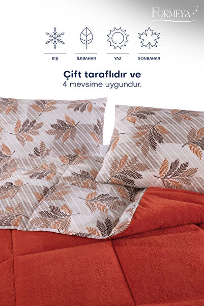 Formeya Tek Kişilik Lüx Wellsoft Yorgan Çift Taraflı Yastık Kılıflı 155x215 cm Yorgan