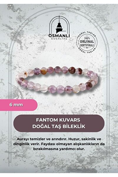 OSMANLI DOĞAL TAŞ سوار فانتوم كوارتز 6 ملم من الحجر الطبيعي