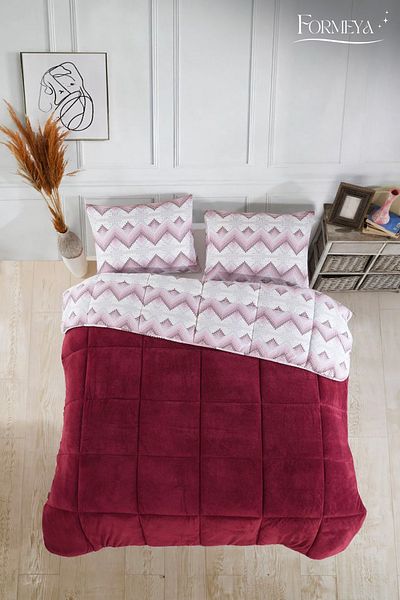 Formeya Luxury Wellsoft Double Quilt and Pillow Set - 195X215 Cm, Double Sided