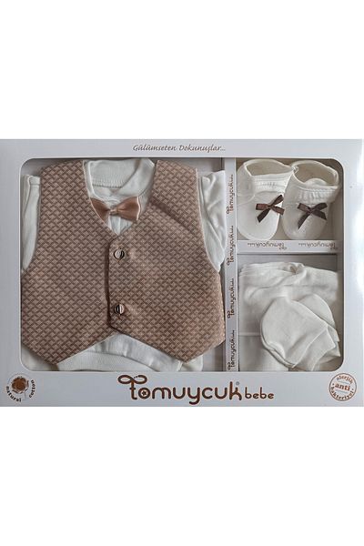 Tomuycuk طقم بدلة أطفال: حذاء قطني، قفازات، بنطلون، سترة، قبعة وبدلة