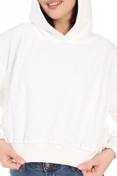 Tight Lady Hanorac crop cu glugă, 100% bumbac, premium pentru femei, fără ridicare