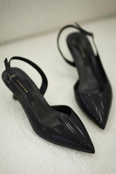 Parponi Delhi Women's Low Heeled Evening Dress Shoes Black