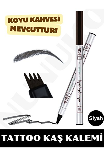 NUNUKO Tattoo Kaş Kalemi Koyu Renk - Kalıcı ve Suya Dayanıklı Waterproof