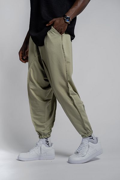 Morfine Ανδρικό ρετρό παντελόνι με ρετρό ραφές Carrot Khaki