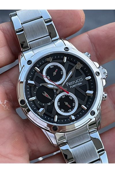 Ferrucci Brand Men's Watch All F. Active Steel 3 Atm 2 Years Warranty with Bracelet Gift