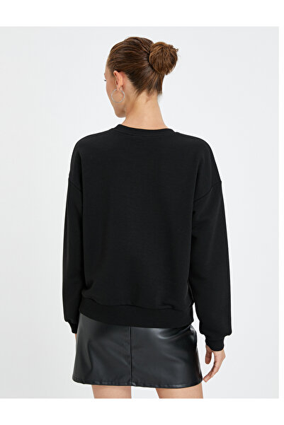 Koton Oversize mikina Shiny Stone Crew Neck