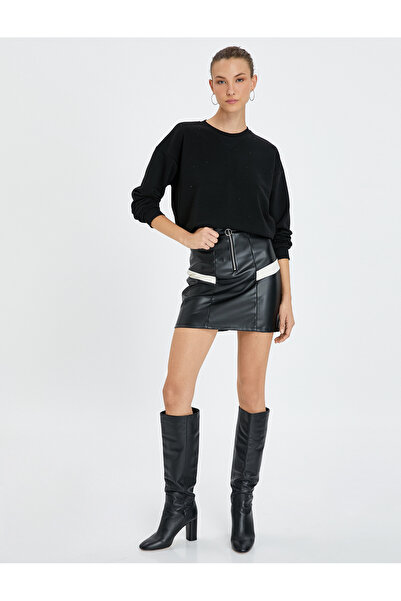 Koton Oversize mikina Shiny Stone Crew Neck