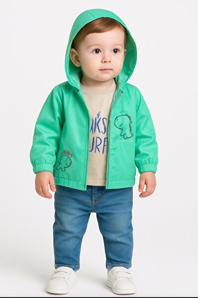 Bebessi Erkek Bebek-Çocuk Fermuar Kapama Kapüşonlu Yağmurluk Uzun Kol Tshırt ...