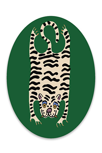 Markaev Kaplan Post Baskılı Oval Dokuma Taban Halı 183 YNG