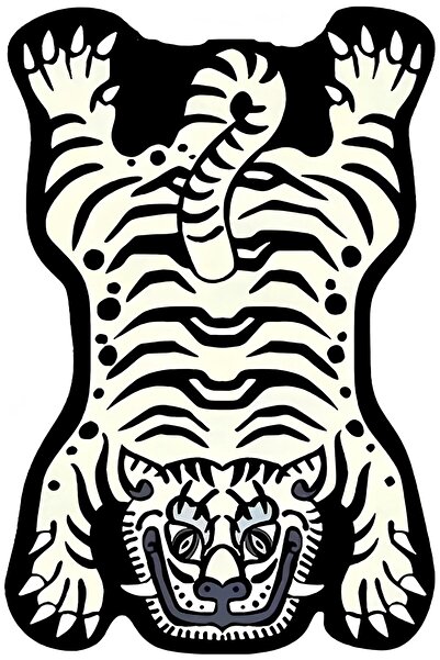 Markaev Kaplan Figürlü Baskılı Dokuma Taban Halı 172 YNG