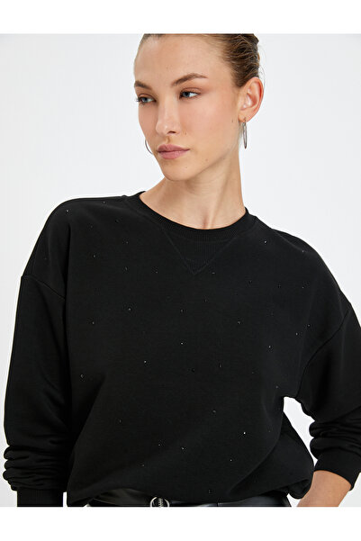 Koton Oversize mikina Shiny Stone Crew Neck