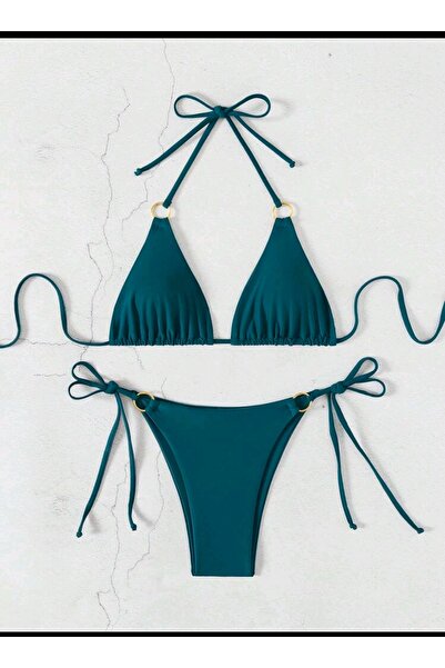 BF Bikini Fashion Petrol Green Ring Bikini Suit