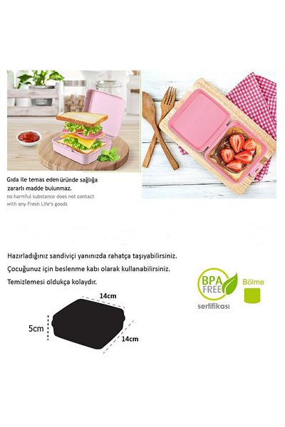 Geseus Lunch Box Sandwich Storage Container Practical Storage Box
