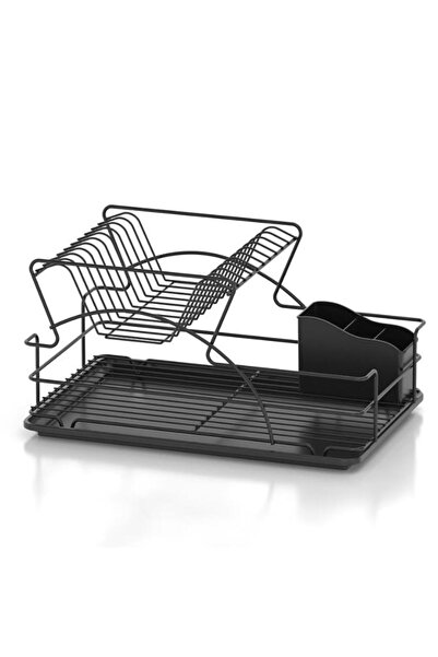 Geseus Acore İki Katlı Mat Siyah Bulaşık Sepeti ve Tabaklık Siyah 20363-KB009S