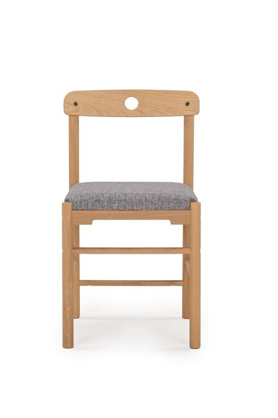 unboxdeco Alaçatı Masif Kayın Ahşap Modern Sandalye Gri