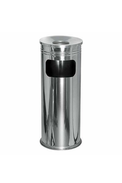 Çelik Ayna Column Ashtray Trash Can Stainless 1No-723