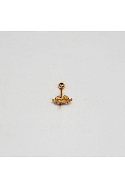 Piercing by Sever Crab Sea Zodiac Steel Piercing Gold/Gold Color and Transparent Stone (Targus Helix Conch Flat)