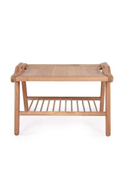 unboxdeco Corn Masif Kayın Ahşap Yan Sehpa - İskandinav