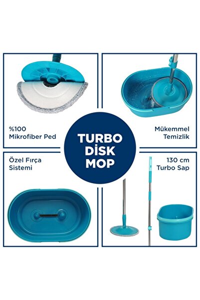Geseus Motek Yeni Nesil Pratik Turbo Disk Mop Temizlik Seti