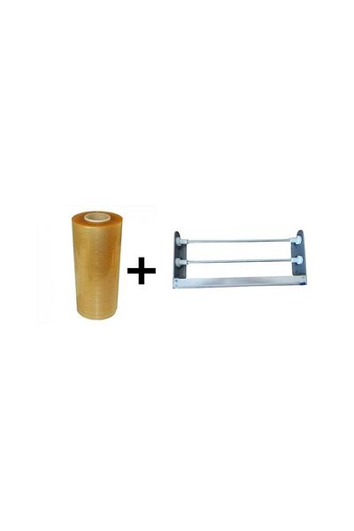 Geseus Stretch Film Dispenser with Sliding Blade 1250X30Cm 8Micron Stretch
