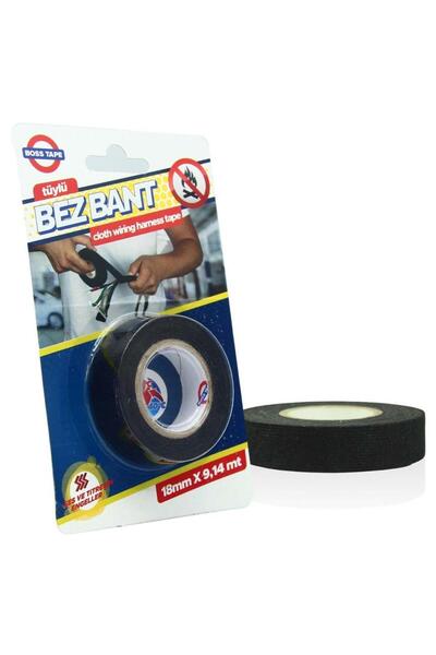 Geseus Boss Çokamaçlı Siyah Tüylü Bez Bant İzalasyon Bandı 18mmx9mt