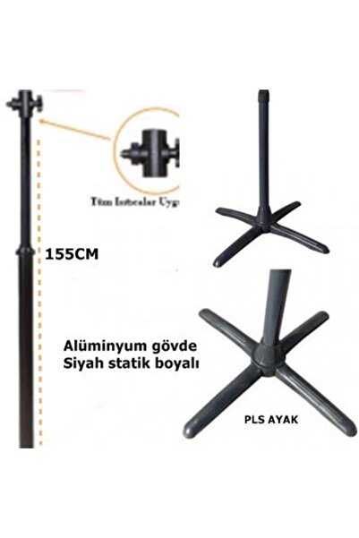 Geseus Soba Ayağı Ufo,Kumtel Istıcı Ayağı Alüminyum 155cm-Siyah