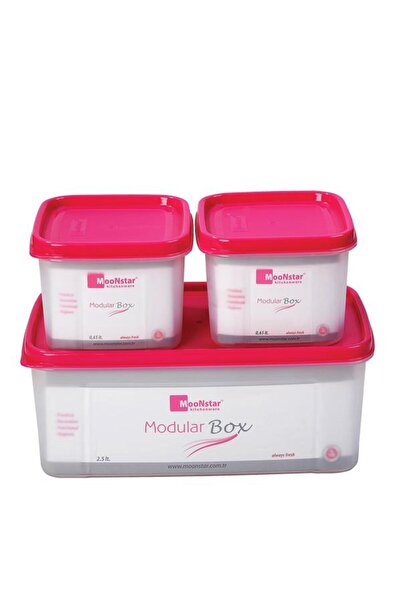 Geseus Moon star Modüler Hava Sızdırmaz Saklama Kabı-2,5LT+2X0,65LT-MS-08